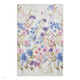 Washable Catherine Lansfield Country Floral Purple Lightweight Printed Polyester Flatweave Rug