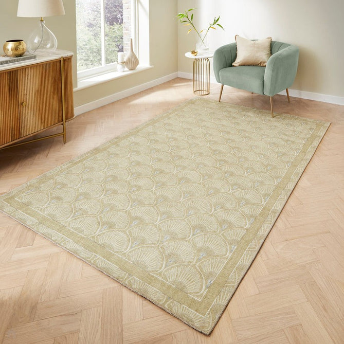 Washable Catherine Lansfield Deco Peacock Green Flatweave Rug-Think Rugs-Rug Love - The Most Loved Rug Store