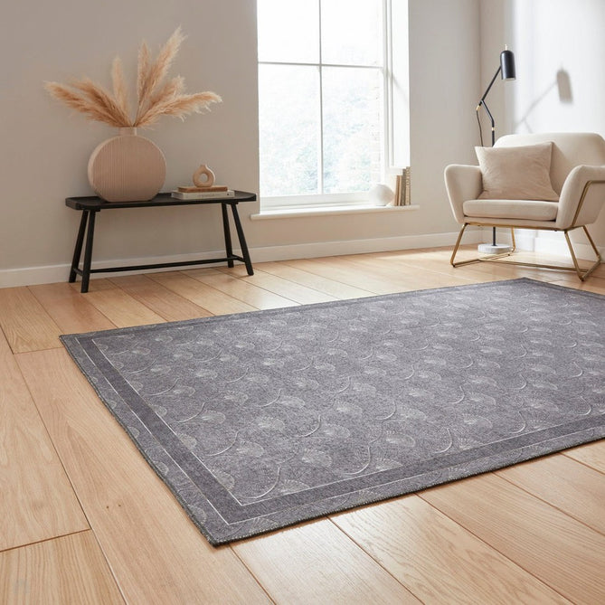 Washable Catherine Lansfield Deco Peacock Grey Flatweave Rug-Think Rugs-Rug Love - The Most Loved Rug Store