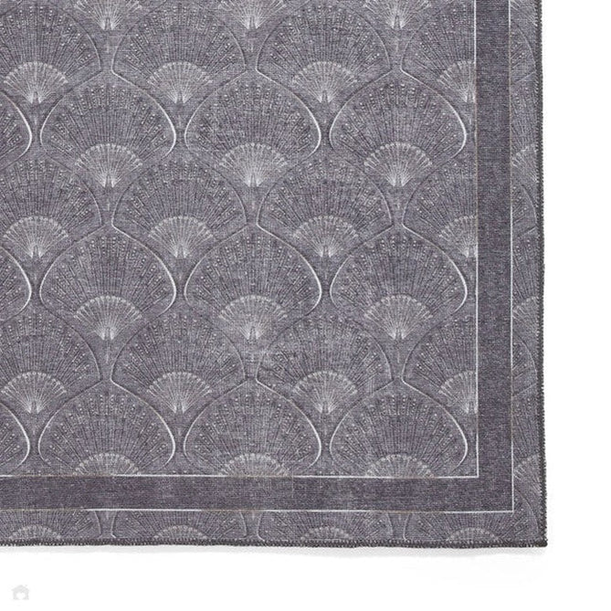 Washable Catherine Lansfield Deco Peacock Grey Flatweave Rug-Think Rugs-Rug Love - The Most Loved Rug Store