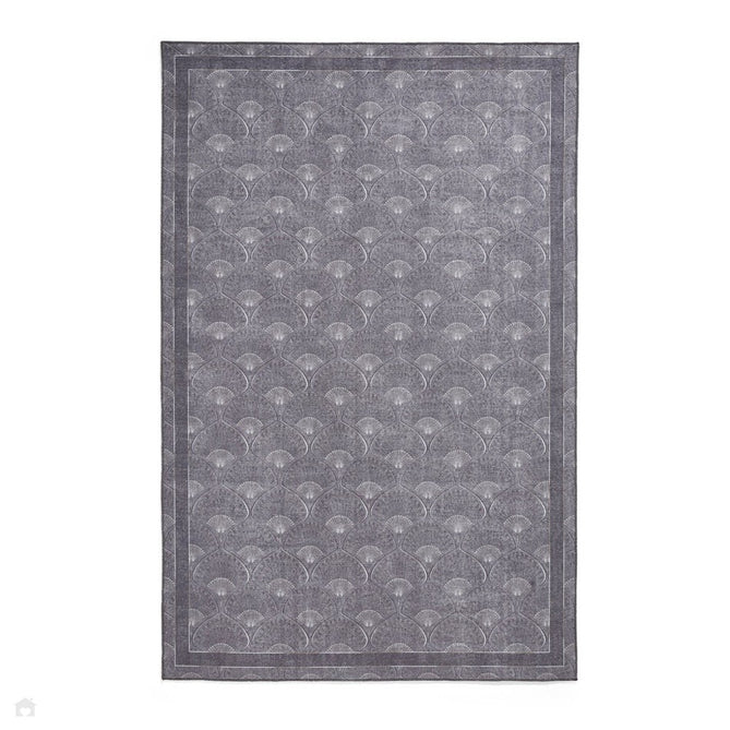 Washable Catherine Lansfield Deco Peacock Grey Flatweave Rug-Think Rugs-Rug Love - The Most Loved Rug Store