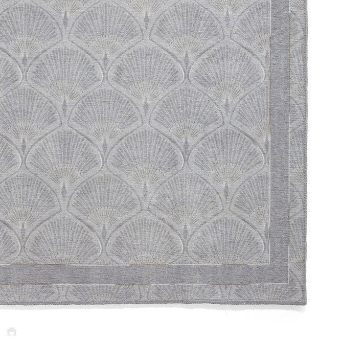 Washable Catherine Lansfield Deco Peacock Silver Flatweave Rug-Think Rugs-Rug Love - The Most Loved Rug Store