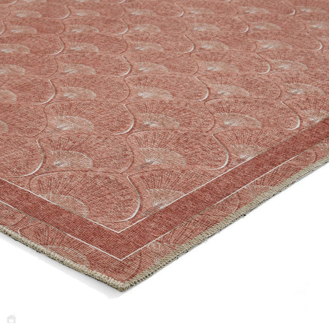 Washable Catherine Lansfield Deco Peacock Terracotta Flatweave Rug-Think Rugs-Rug Love - The Most Loved Rug Store