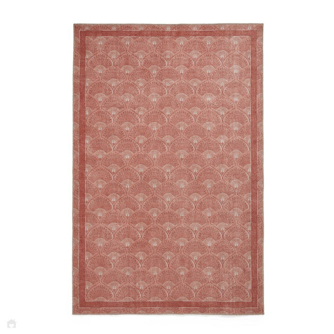 Washable Catherine Lansfield Deco Peacock Terracotta Flatweave Rug-Think Rugs-Rug Love - The Most Loved Rug Store