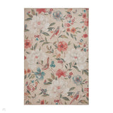 Washable Catherine Lansfield Pipa Floral Natural Lightweight Printed Polyester Flatweave Rug