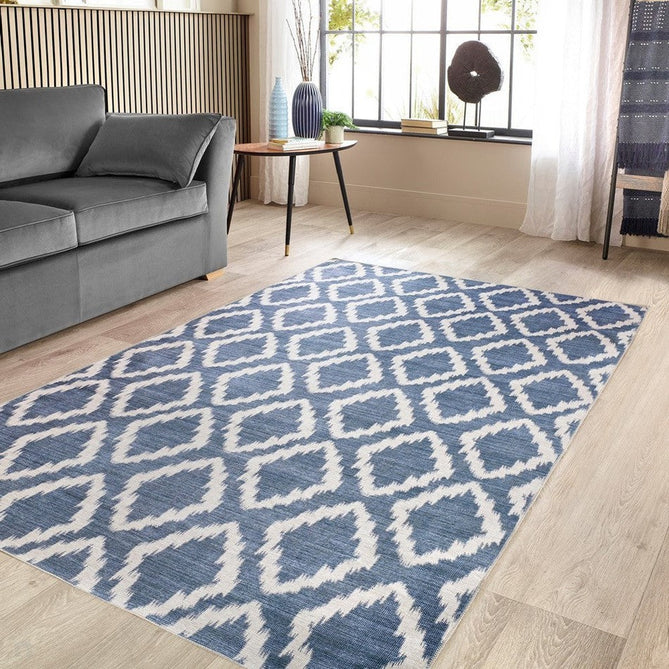 Washable Como Flatweave Blue Rug-Origins-Rug Love - The Most Loved Rug Store