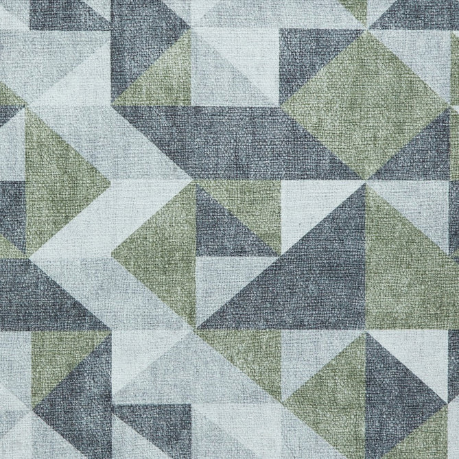 Washable Coral H1057 Modern Geometric Lightweight Printed Polyester Flatweave Green/Grey Runner-Think Rugs-Rug Love - The Most Loved Rug Store