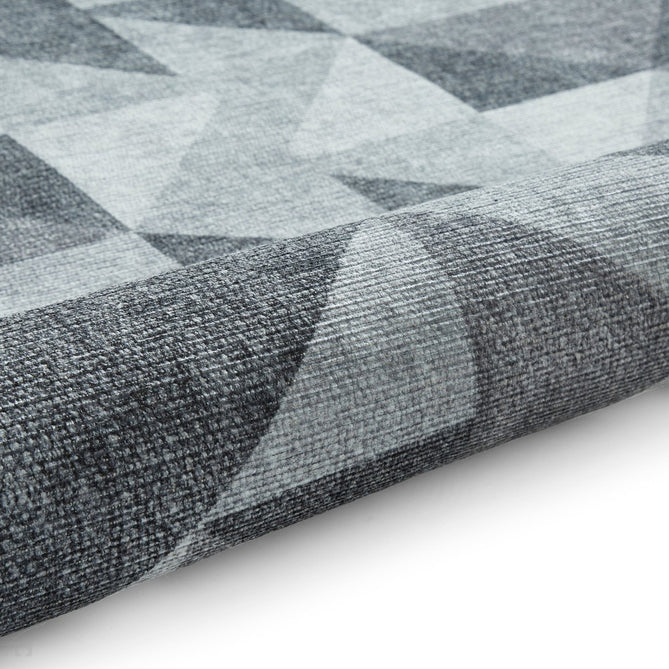 Washable Coral H1057 Modern Geometric Lightweight Printed Polyester Flatweave Grey Rug-Think Rugs-Rug Love - The Most Loved Rug Store