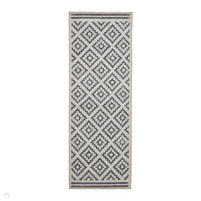 Washable Coral H1058 Modern Geometric Lightweight Printed Polyester Flatweave Grey Rug-Think Rugs-Rug Love - The Most Loved Rug Store