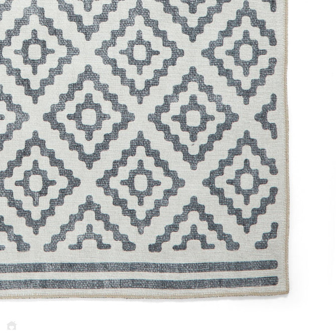 Washable Coral H1058 Modern Geometric Lightweight Printed Polyester Flatweave Grey Rug-Think Rugs-Rug Love - The Most Loved Rug Store