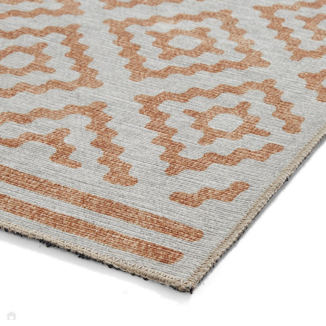 Washable Coral H1058 Modern Geometric Lightweight Printed Polyester Flatweave Yellow Rug-Think Rugs-Rug Love - The Most Loved Rug Store