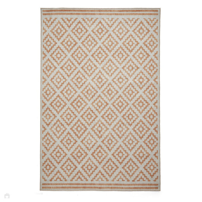 Washable Coral H1058 Modern Geometric Lightweight Printed Polyester Flatweave Yellow Rug-Think Rugs-Rug Love - The Most Loved Rug Store