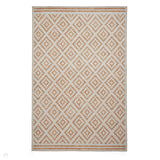 Washable Coral H1058 Modern Geometric Lightweight Printed Polyester Flatweave Yellow Rug