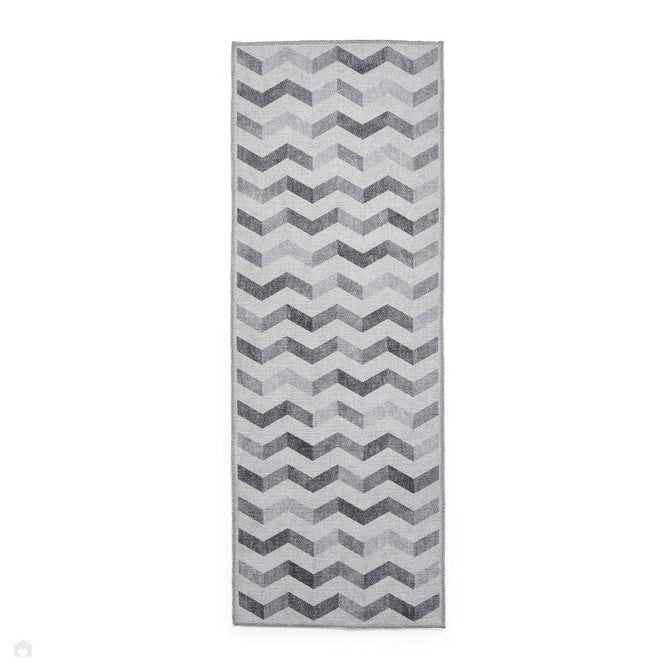 Washable Coral H1059 Modern Geometric Lightweight Printed Polyester Flatweave Grey Rug-Think Rugs-Rug Love - The Most Loved Rug Store