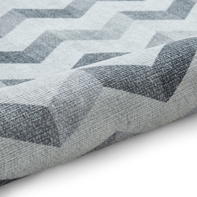 Washable Coral H1059 Modern Geometric Lightweight Printed Polyester Flatweave Grey Rug-Think Rugs-Rug Love - The Most Loved Rug Store