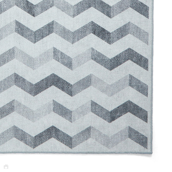 Washable Coral H1059 Modern Geometric Lightweight Printed Polyester Flatweave Grey Rug-Think Rugs-Rug Love - The Most Loved Rug Store