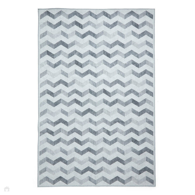 Washable Coral H1059 Modern Geometric Lightweight Printed Polyester Flatweave Grey Rug-Think Rugs-Rug Love - The Most Loved Rug Store