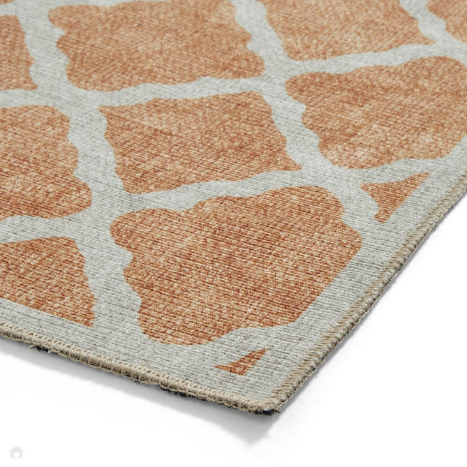 Washable Coral H1063 Modern Geometric Lightweight Printed Polyester Flatweave Yellow Rug-Think Rugs-Rug Love - The Most Loved Rug Store