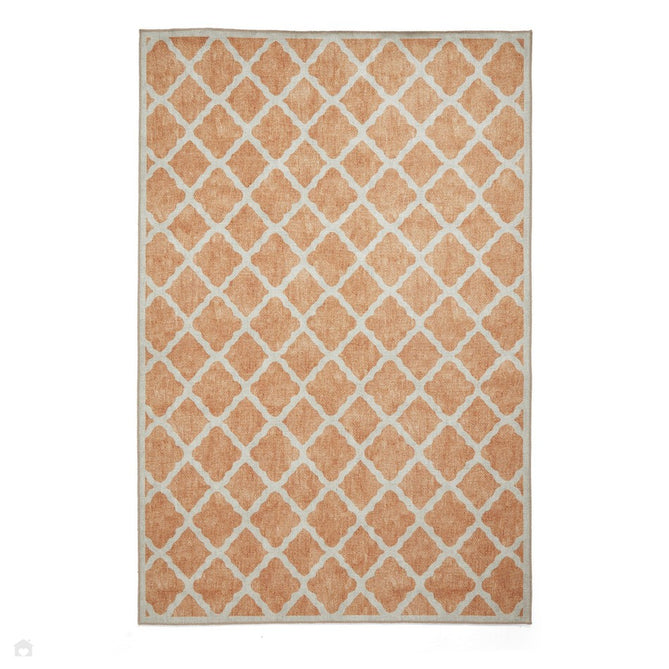 Washable Coral H1063 Modern Geometric Lightweight Printed Polyester Flatweave Yellow Rug-Think Rugs-Rug Love - The Most Loved Rug Store