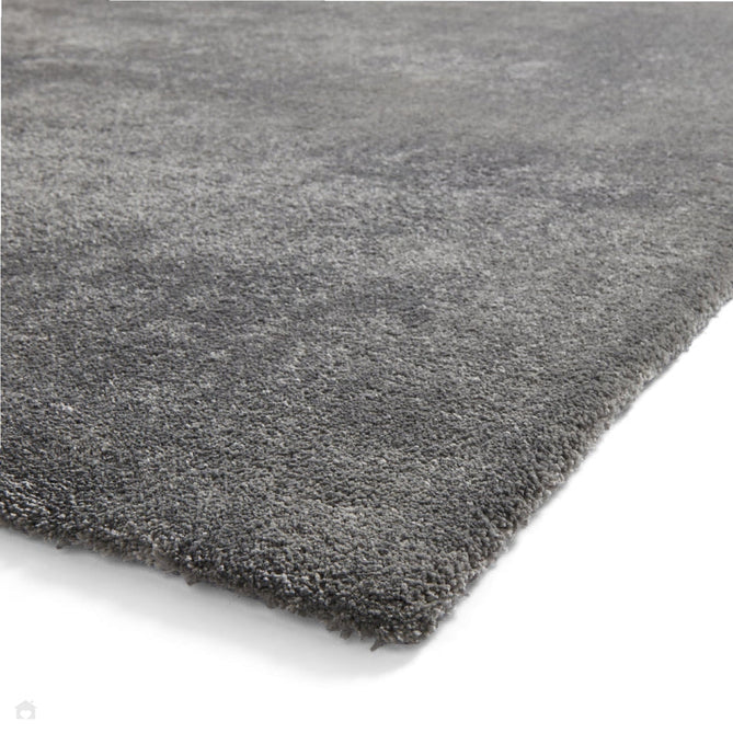 Washable Cove Sleek Low Pile Texture Soft Plain Polyproplene Shaggy Charcoal Rug-Think Rugs-Rug Love - The Most Loved Rug Store