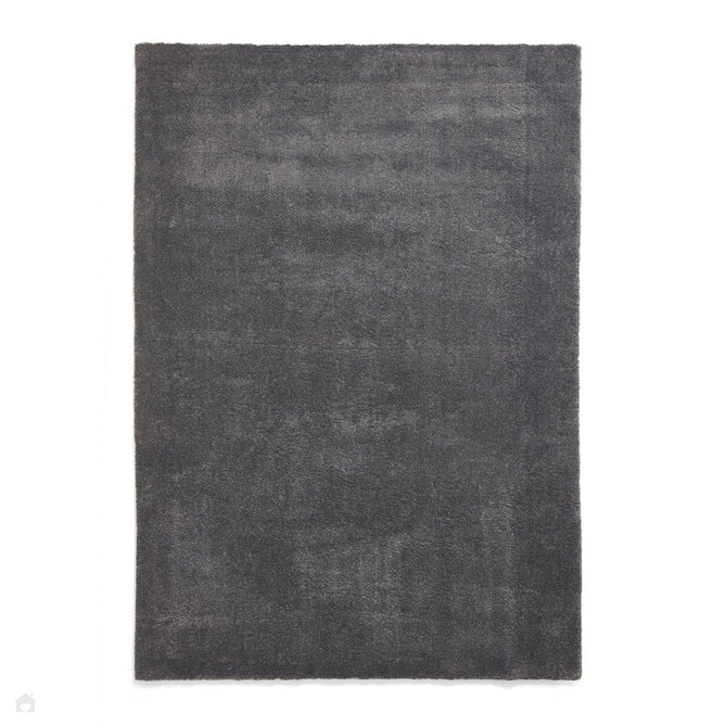 Washable Cove Sleek Low Pile Texture Soft Plain Polyproplene Shaggy Charcoal Rug-Think Rugs-Rug Love - The Most Loved Rug Store