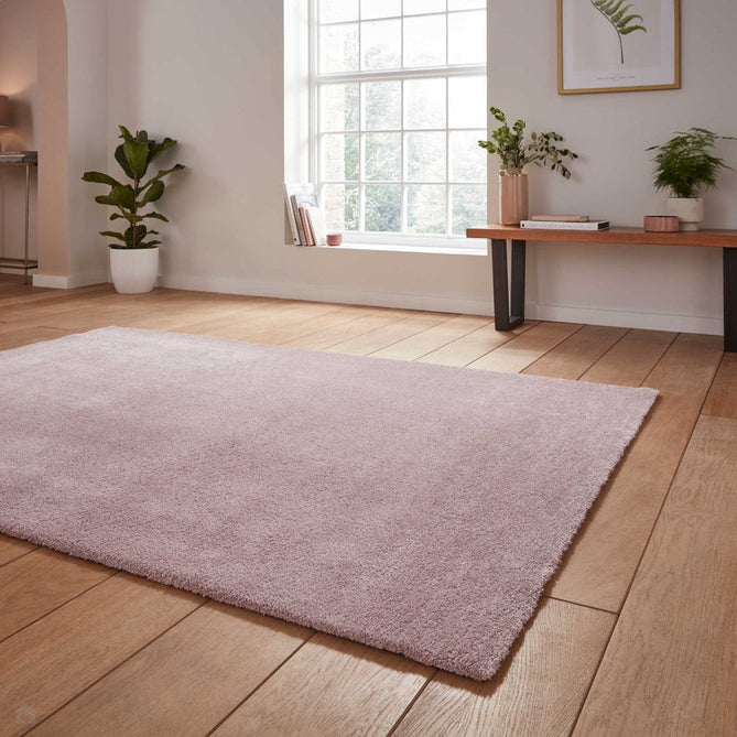 Washable Cove Sleek Low Pile Texture Soft Plain Polyproplene Shaggy Rose Rug-Think Rugs-Rug Love - The Most Loved Rug Store