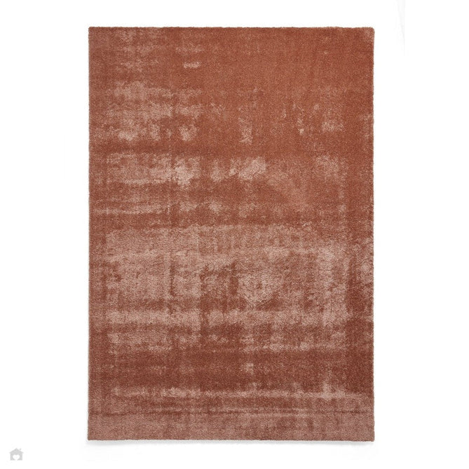 Washable Cove Sleek Low Pile Texture Soft Plain Polyproplene Shaggy Terracotta Rug 160 x 230 cm-Shop Returns-Rug Love - The Most Loved Rug Store