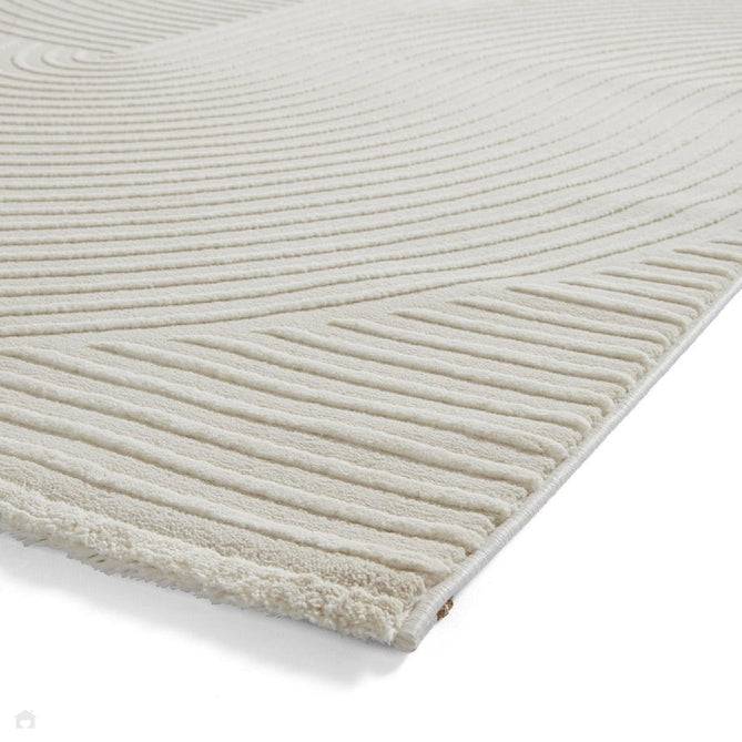 Washable Flores 1924 Modern Super-Soft Spiral Textured Eco-Friendly Recycled Polyester Pile Cream/Ivory Rug-Think Rugs-Rug Love - The Most Loved Rug Store