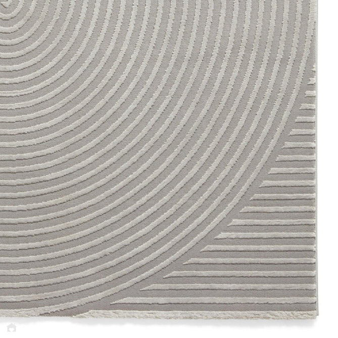 Washable Flores 1924 Modern Super-Soft Spiral Textured Polyester Pile Grey/Light Grey Rug-Think Rugs-Rug Love - The Most Loved Rug Store