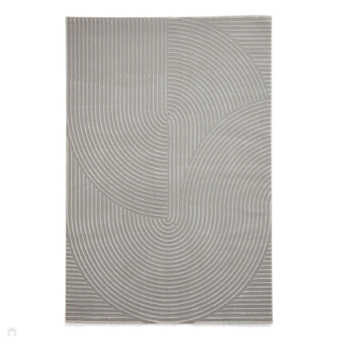 Washable Flores 1924 Modern Super-Soft Spiral Textured Polyester Pile Grey/Light Grey Rug-Think Rugs-Rug Love - The Most Loved Rug Store