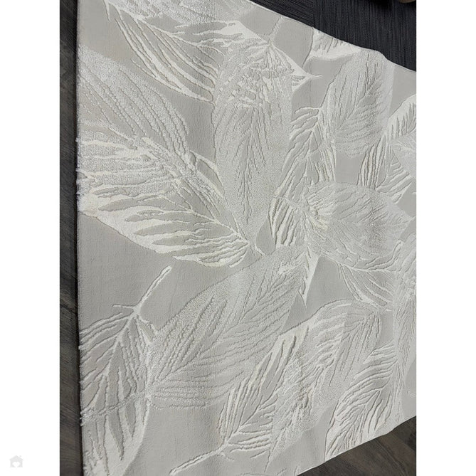 Washable Flores 1925 Modern Super-Soft Floral Leaves Verdant Textured Eco-Friendly Recycled Polyester Pile Cream/Ivory Rug-Think Rugs-Rug Love - The Most Loved Rug Store