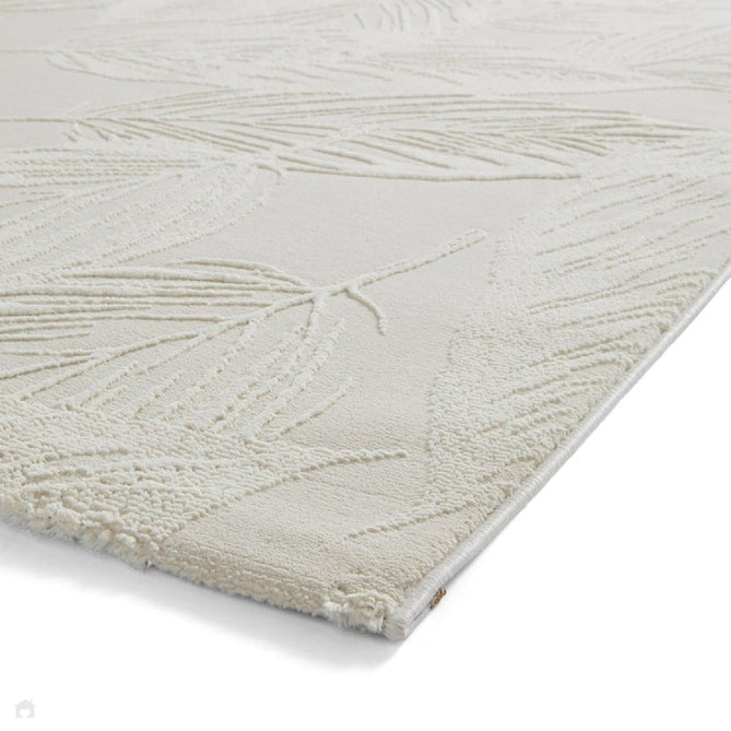 Washable Flores 1925 Modern Super-Soft Floral Leaves Verdant Textured Eco-Friendly Recycled Polyester Pile Cream/Ivory Rug-Think Rugs-Rug Love - The Most Loved Rug Store