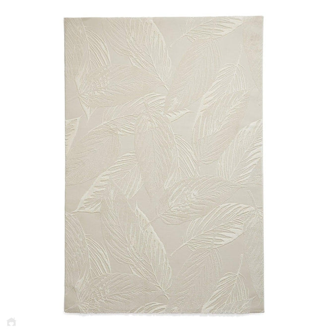 Washable Flores 1925 Modern Super-Soft Floral Leaves Verdant Textured Eco-Friendly Recycled Polyester Pile Cream/Ivory Rug-Think Rugs-Rug Love - The Most Loved Rug Store