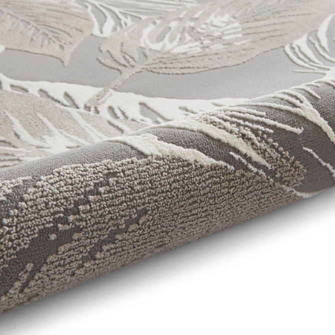 Washable Flores 1925 Modern Super-Soft Floral Leaves Verdant Textured Eco-Friendly Recycled Polyester Pile Grey/Cream/Beige Rug-Think Rugs-Rug Love - The Most Loved Rug Store