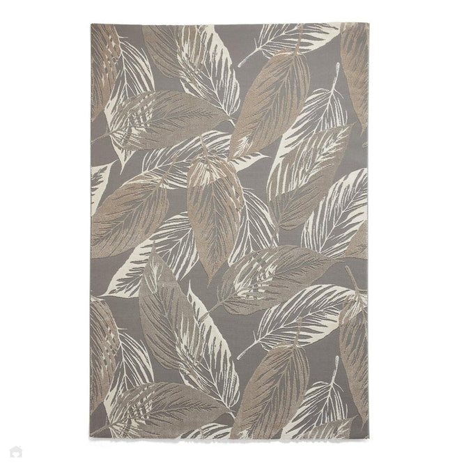 Washable Flores 1925 Modern Super-Soft Floral Leaves Verdant Textured Eco-Friendly Recycled Polyester Pile Grey/Cream/Beige Rug-Think Rugs-Rug Love - The Most Loved Rug Store