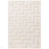 Washable Freja Cove Modern Abstract Soft-Touch Hi-Low Ribbed Textured Flatweave Ivory Rug