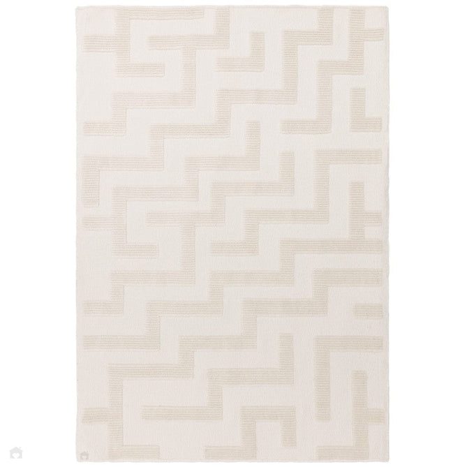 Washable Freja Cove Modern Abstract Soft-Touch Hi-Low Textured Flatweave Ivory Rug-Asiatic Carpets-Rug Love - The Most Loved Rug Store