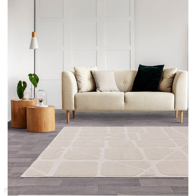 Washable Freja Method Modern Abstract Soft-Touch Hi-Low Textured Flatweave Ivory Rug-Asiatic Carpets-Rug Love - The Most Loved Rug Store