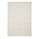 Washable Lyna J0529 Modern Harlequin Checkerboard Diamond Ribbed Soft-Touch Hi-Low Textured Polypropylene Mix Pile Cream/Ivory Rug