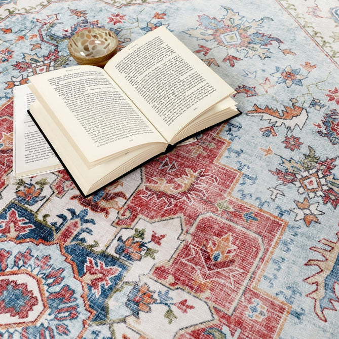 Washable Marrakesh Flatweave Multicolour/Red Runner-Origins-Rug Love - The Most Loved Rug Store