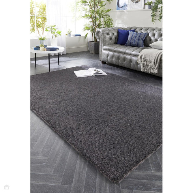 Washable My Lux Plain Shaggy Charcoal/Grey Rug-Origins-Rug Love - The Most Loved Rug Store