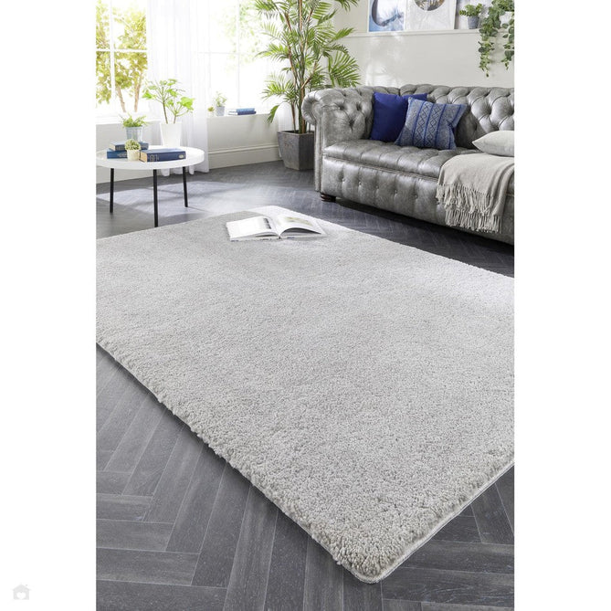 Washable My Lux Plain Shaggy Silver Rug-Origins-Rug Love - The Most Loved Rug Store