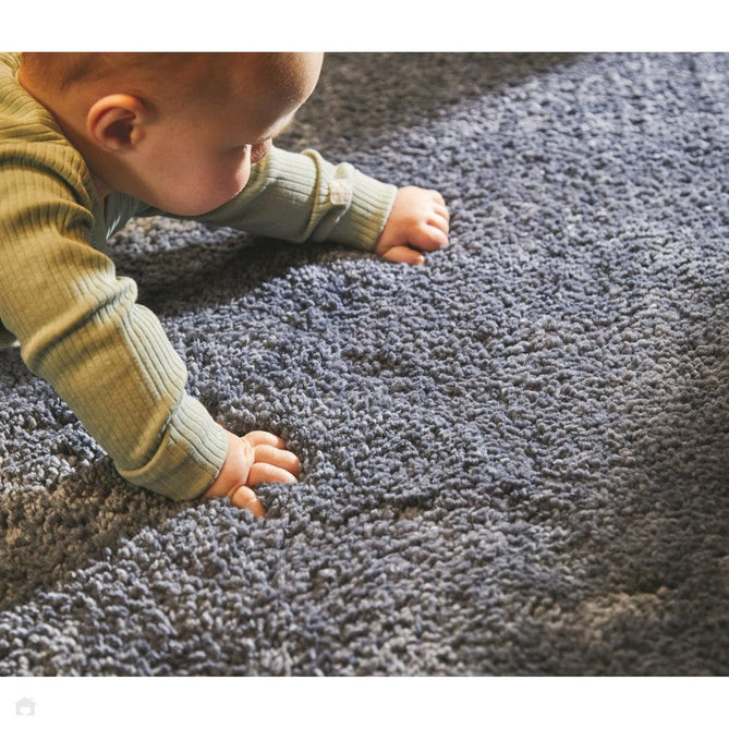 Washable My Lux Plain Shaggy Smoke Blue Rug-Origins-Rug Love - The Most Loved Rug Store