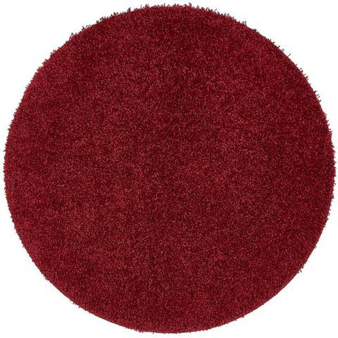 Washable Shaggy Red Round Rug-Origins-Rug Love - The Most Loved Rug Store