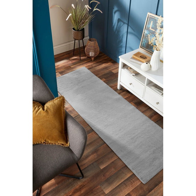 Washable Super-Soft Plain Faux Fur Plush Shaggy Grey Rug-Origins-Rug Love - The Most Loved Rug Store