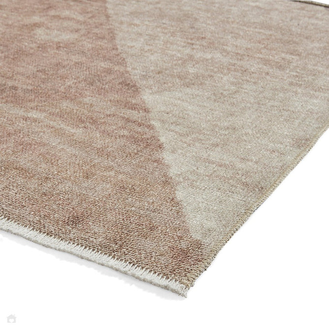 Washable Whisper H1065 Modern Abstract Textured Soft-Touch Printed Polyester Flatweave Beige/Brown Rug-Think Rugs-Rug Love - The Most Loved Rug Store