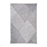 Washable Whisper H1065 Modern Abstract Textured Soft-Touch Printed Polyester Flatweave Grey Rug