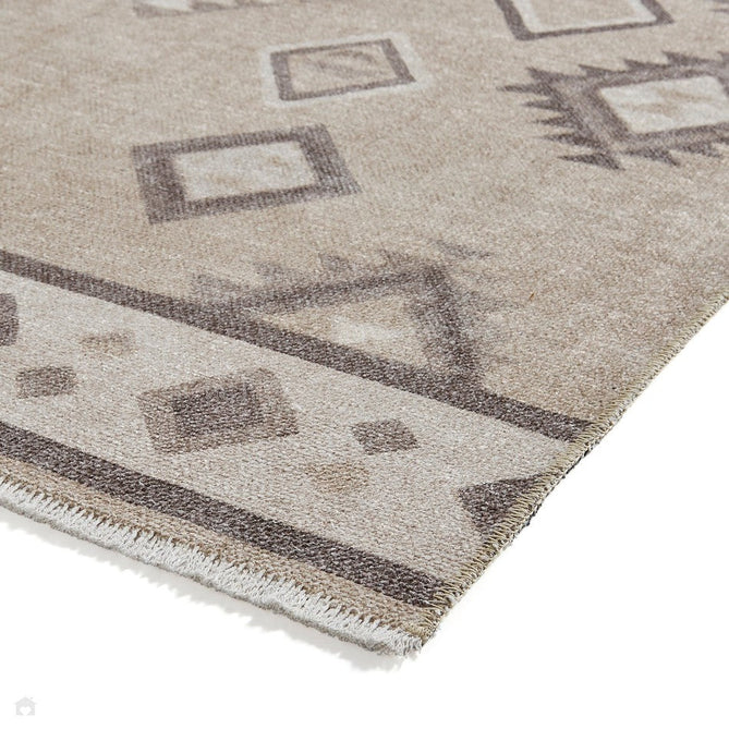 Washable Whisper H1066 Modern Abstract Textured Soft-Touch Printed Polyester Flatweave Beige Rug-Think Rugs-Rug Love - The Most Loved Rug Store