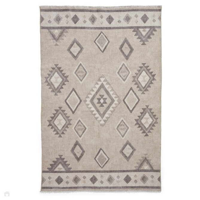 Washable Whisper H1066 Modern Abstract Textured Soft-Touch Printed Polyester Flatweave Beige Rug-Think Rugs-Rug Love - The Most Loved Rug Store