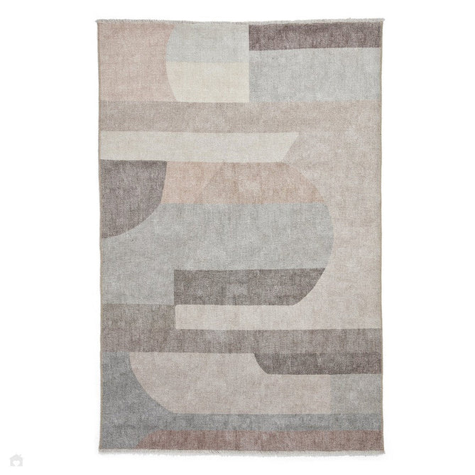 Washable Whisper H1068 Modern Abstract Textured Soft-Touch Printed Polyester Flatweave Beige Rug-Think Rugs-Rug Love - The Most Loved Rug Store